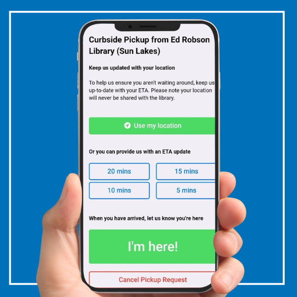 Curbside Pickup booking screen from mobile app
