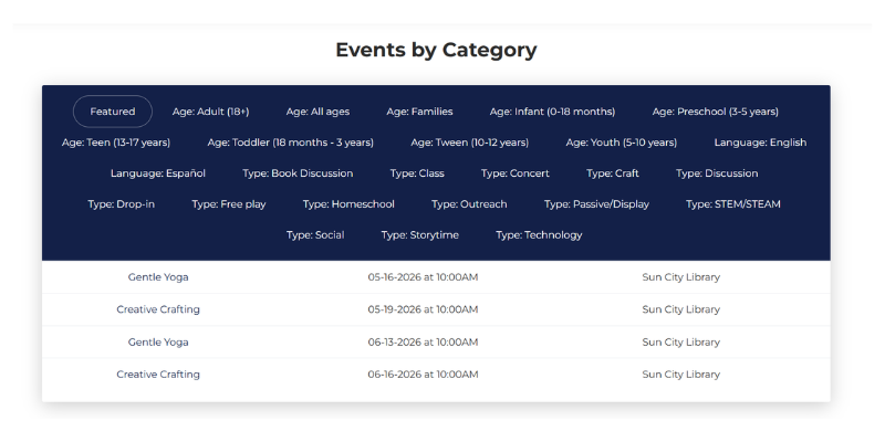 a preview of the new events calendar show 