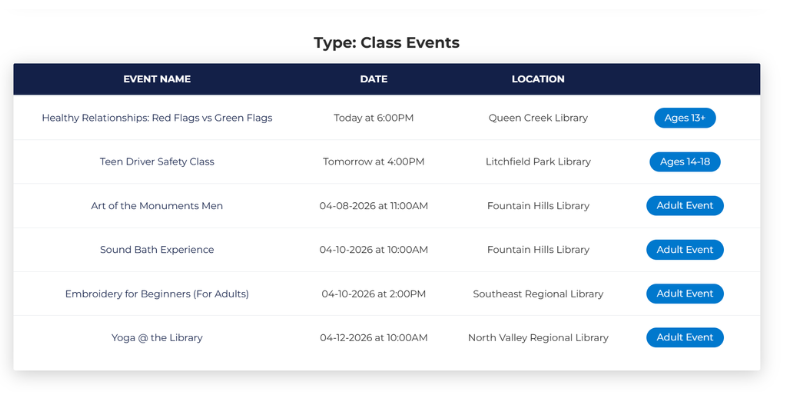 a preview of the new events calendar show 