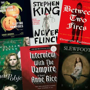 A collection of 6 Halloween-themed books and audiobooks for adults