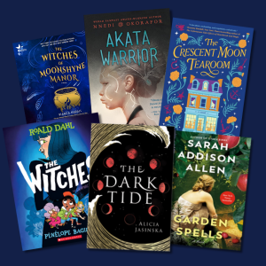 A collection of 6 Halloween-themed books and audiobooks for adults