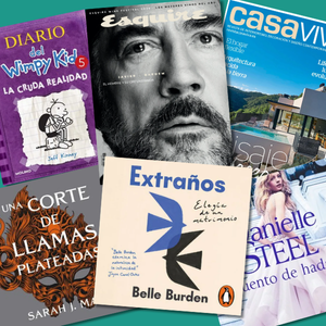 a collection of book covers with Spanish titles